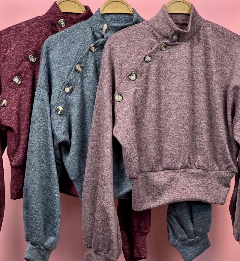 شومیز دکمه چوبی - Image 3