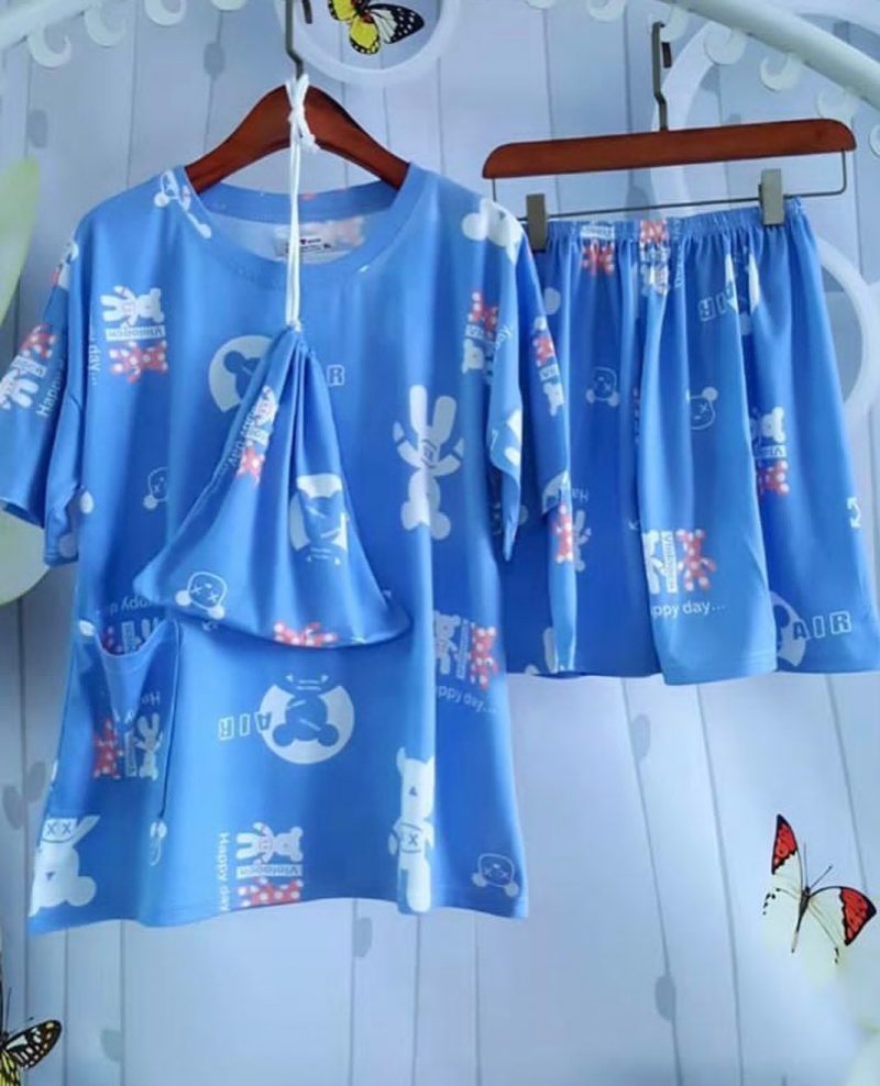 8DA4379F-21D9-4DE4-9C0E-D865E1960350 ست لباس راحتی 3 تکه مدل تدی آبی - Image 1