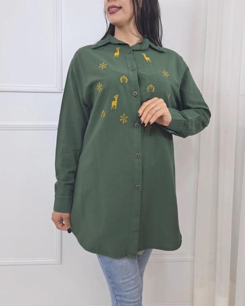 C7E35089-3F96-43CA-9EA4-7B823B00521C شومیز مانتویی گوزن - Image 6