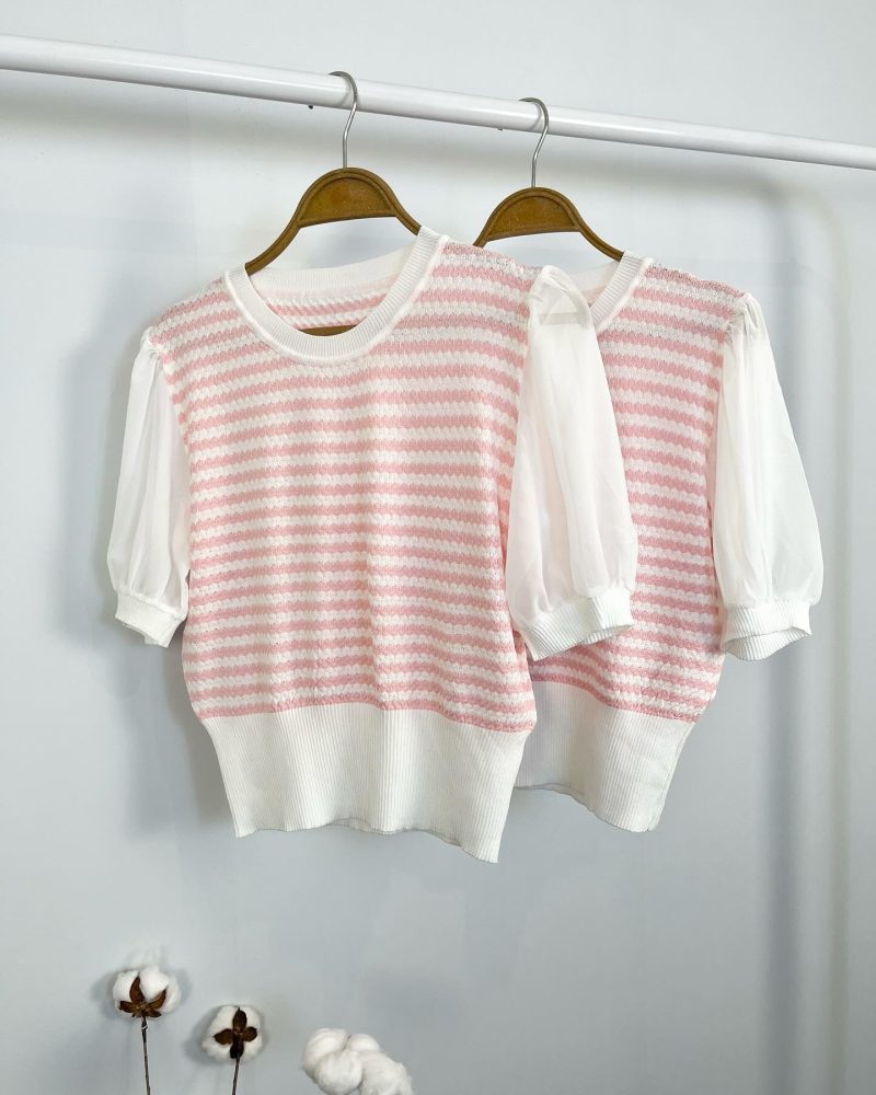 بلوز بافت آستین پفکی ۲ - Image 4