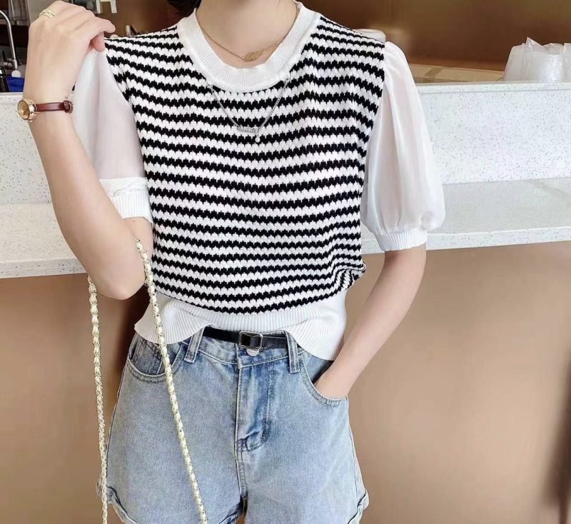 بلوز بافت آستین پفکی ۲ - Image 6