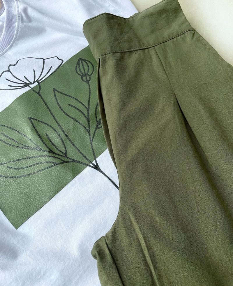 ست  تیشرت و شلوارک گل - Image 8