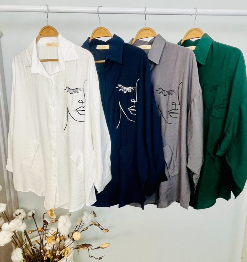 IMG_4976 شومیز لینن نیم رخ - Image 1