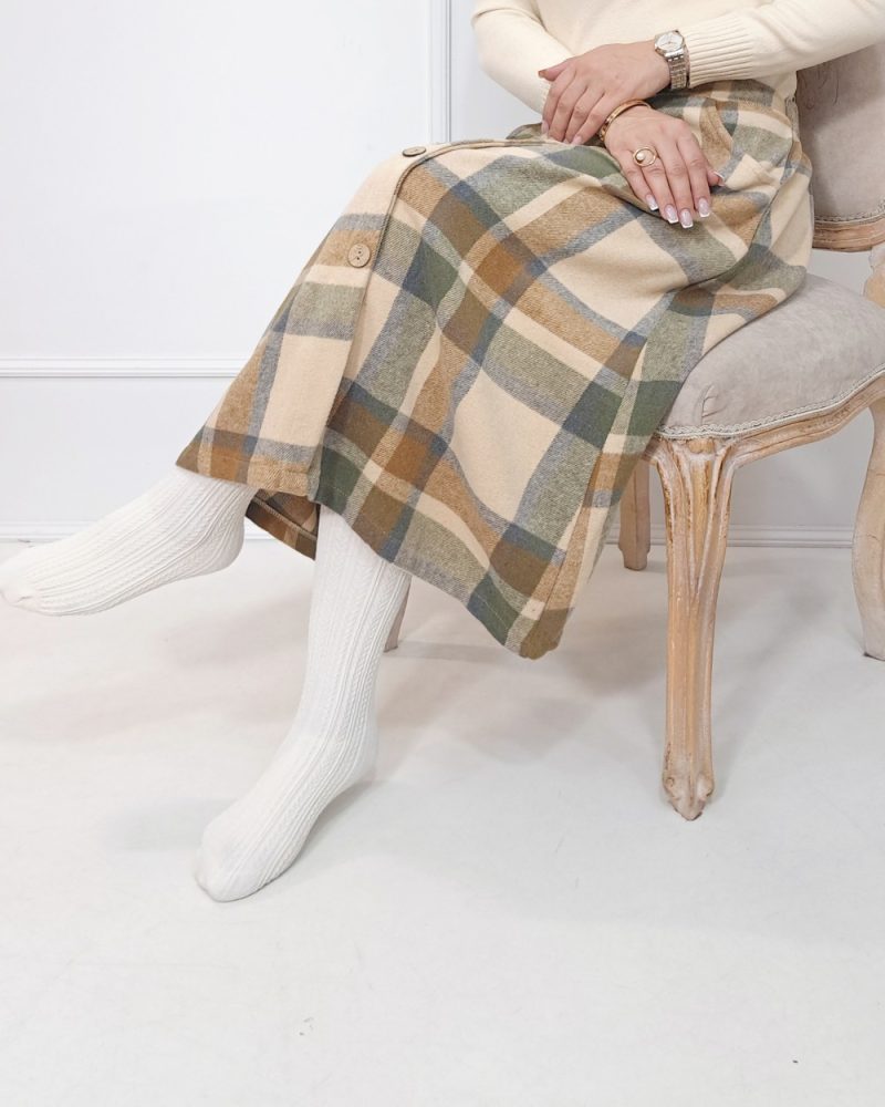 دامن پشمی جلو دکمه - Image 5