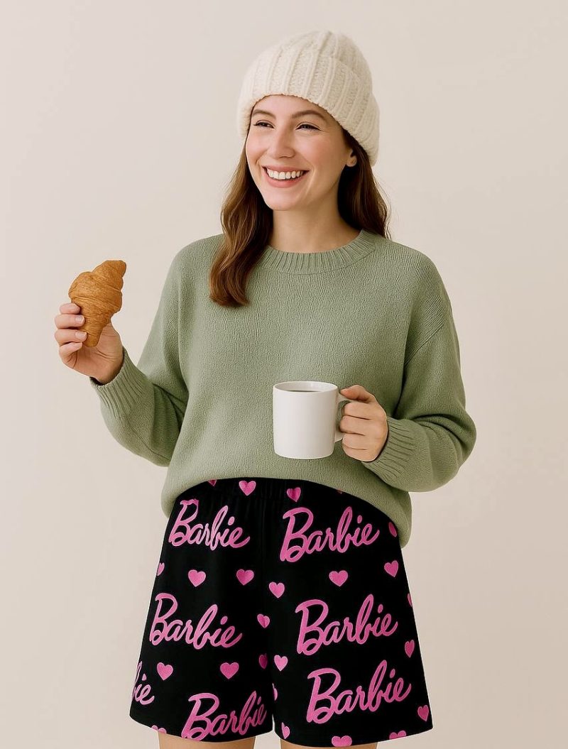 شلوارک مخمل صورتی - Image 10