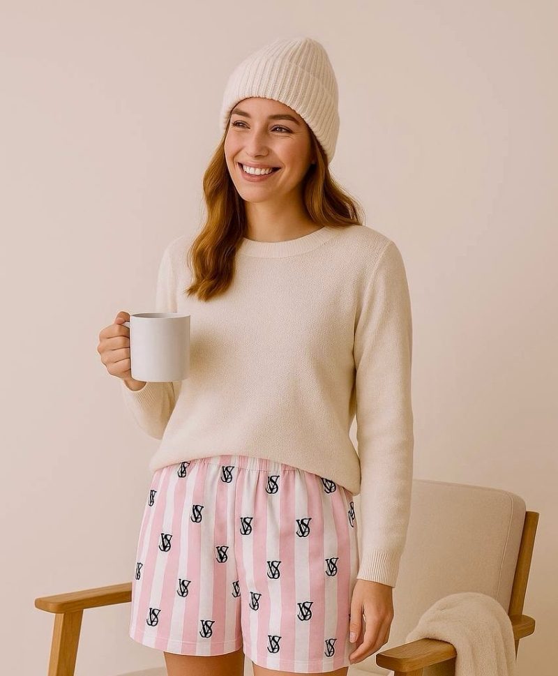 شلوارک مخمل صورتی - Image 9