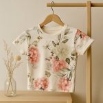 تیشرت کراپ گل رز