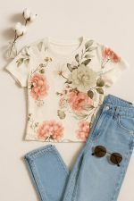 تیشرت کراپ گل رز - Image 4