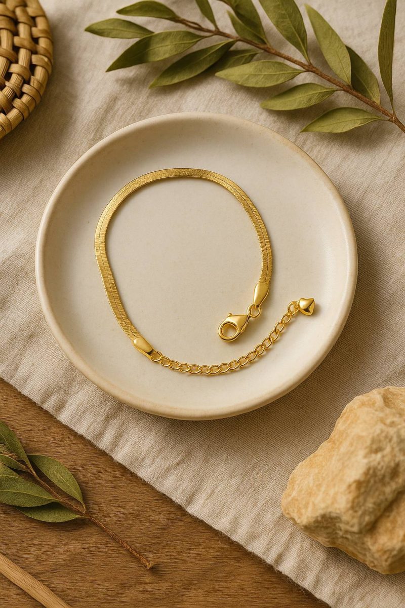 دستبند هرینگبون آویز دار قلب - Image 3