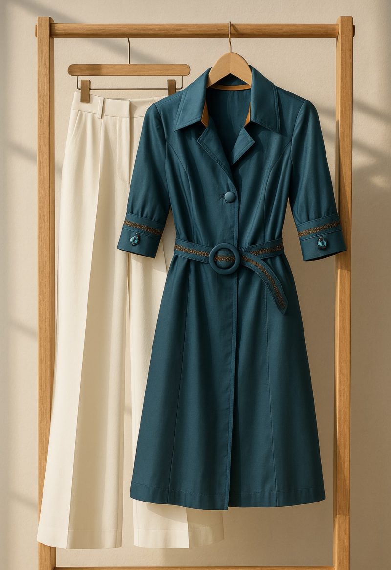 ترنچ کت کلاسیک ساتن - Image 1