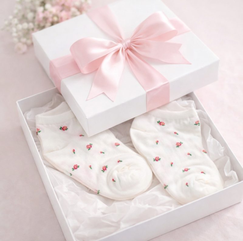 جوراب گل ریز صورتی - Image 2