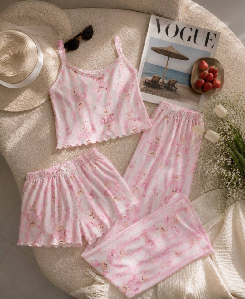 ست Pink teddy morning - Image 3